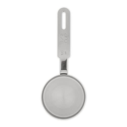 RSVP International Endurance Collection Kitchen Measuring Tools, Dishwasher Safe, 0.5 Cup, Individual, Stainless Steel