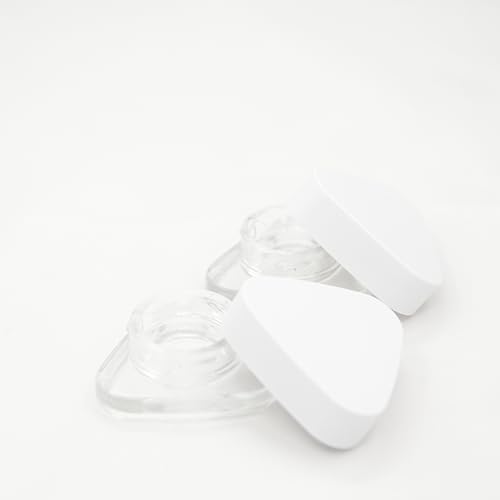 Child Proof 5ml Triangle Jar Glass Containers (60 Pack) - Triangle Jars (White Lid)