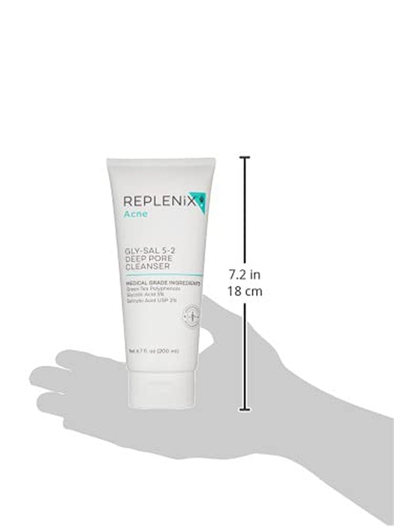 Replenix Gly-Sal Deep Pore Facial Cleanser - Medical-Grade 5% Glycolic & 2% Salicylic Acid | Oil-Free Acne Face Wash (6.7 fl. oz)