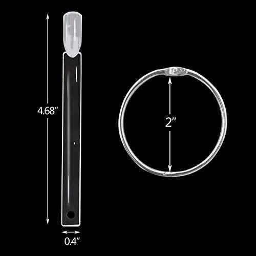 2 Set 100 Tips Clear Nail Art Swatches Sticks Polish Board Display Practice Sticks Tool Transparent Fan-shaped Nail Art Tips False Nail Sticks with Metal Screw Ring Plastic Christmas Gift