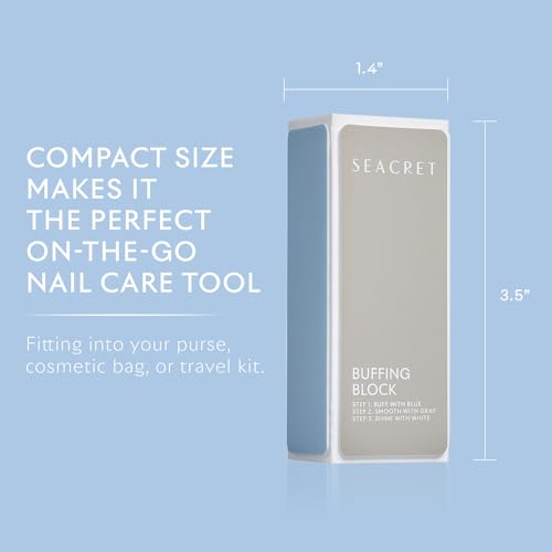 SEACRET - Professional Nail Buffing Block. 3 Ways Buffing Block The Secret for Shiny Nails. Manicure & Pedicure - Pack of 2