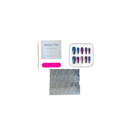 Jinx Cosplay Nails Jinx Press On Nails Long Accessories Costume Cosplay Colorful Fake Nail with Nail Glue