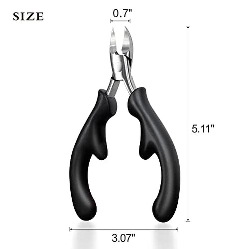 RIMEI Toenail Clippers, Professional Thick & Ingrown Nail Clippers for Men & Seniors, Podiatrist Recommended, Pedicure Clippers Toenail Cutters, Stainless Steel Sharp Curved Blade Grooming Tool