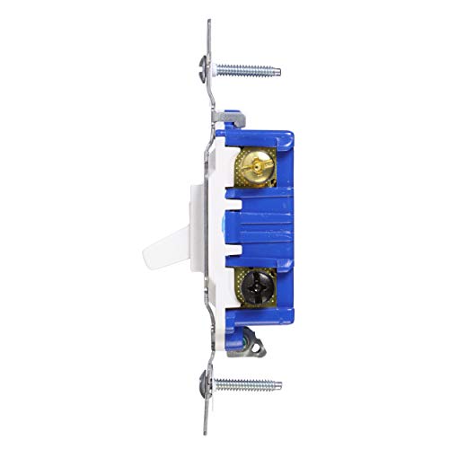 EATON Wiring 1303-7W-BOX 15-Amp 120-volt Standard Grade 3-Way Toggle Switch with Push and Side Wiring, Non-Grounding, White