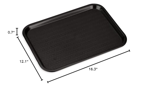 Carlisle FoodService Products CT121603 Café Standard Cafeteria / Fast Food Tray, 12" x 16", Black