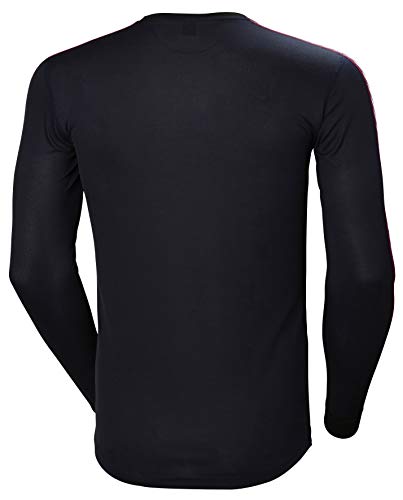 Helly Hansen Men's LIFA Stripe Performance Long Sleeve Crewneck Thermal Baselayer Top, 597 Navy, Small