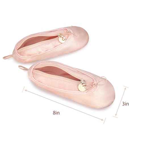 WKLOUYHE Ballet Shoe Makeup Bag Ballet Slipper Pouch Mini Makeup Bag Dancers Gifts Dance Bag for Girls (Pink)