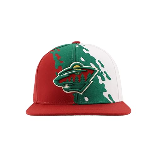 ZHATS Standard NHL Officially Licensed Adjustable Snapback Hat Flat Bill Z11 Retro Paintbrush, Team Color, One Size