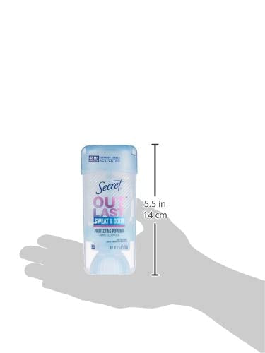 Secret Outlast Antiperspirant Deodorant for Women, 72hr Sweat & Odor Protection, PH Balancing Minerals, Clear Gel, Protecting Powder Scent, 2.6 oz