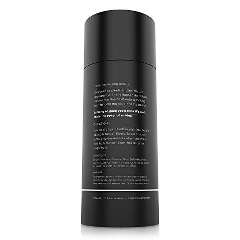 The Rich Barber N¡¯Hance Hair Building Fibers, 3 Month Supply - Barber Hair Thickening Fibers, 25 grams - Grey Hair Concealer Spray - Sharper Hairlines, Thicker Beard & Fuller Hairstyling (Black)