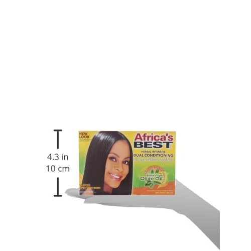 Africa's Best No-Lye Relaxer Kit, Dual conditioning, Herbal Intensive, Superior Straightening and the Very Best Nourishment, Designed for Normal Hair Textures