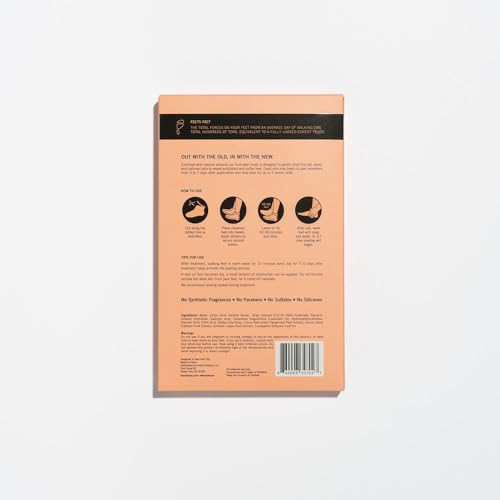 FEETS Foot Peel Mask with Eucalyptus and Lavender (2-Pack) | Remove and Exfoliate Dead Skin | Perfect for Men and Women | Removes and Repairs for Dry, Rough, Cracked Heels and Calluses