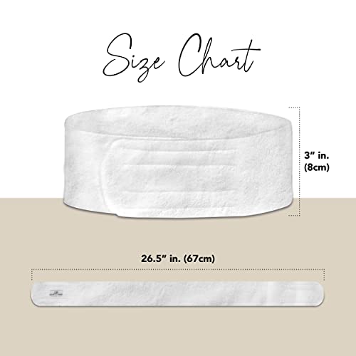 Boca Terry Makeup Headband, 100% Cotton Women's Adjustable Towel Headband for Washing Face, Facial, Cosmetic & Skin Care Treatments. 3-Pack