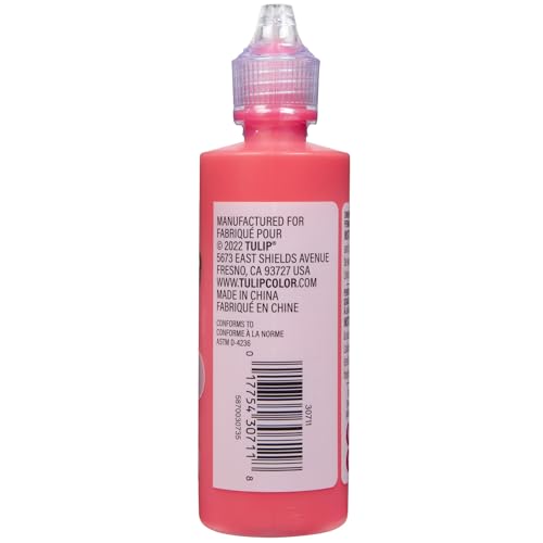 Tulip Dimensional Fabric Paint, Neon Red, 4 Fl Oz, 1 count (pack of 1)