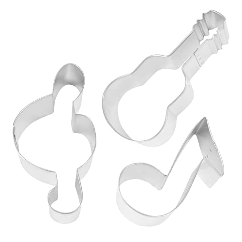 R&M International 5190 Music G Clef, Guitar, and Music Note Cookie Cutters 3-Piece Set