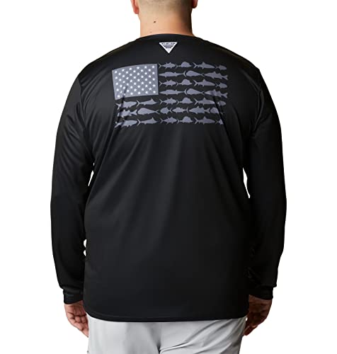 Columbia Men's Standard Terminal Tackle PFG Fish Flag LS, Black/Graphite, Small