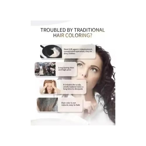 Black Hair Dye Shampoo, 3-in-1 Natural Formula, 500ml