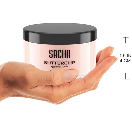 Sacha BUTTERCUP Ros? Setting Powder. No Ashy Flashback. Blurs Fine Lines and Pores. Loose, Translucent Face Powder to Set Makeup Foundation or Concealer. For All Skin Tones, 1.75 oz.