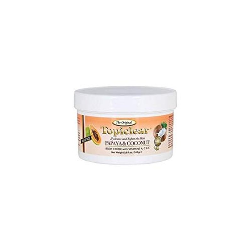 Topiclear Papaya & Coconut Body Cream - Moisturizing Formula for Soft Skin | 18 Oz