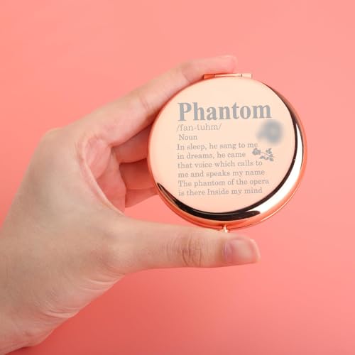 UJIMS Opera Drama Lover Gift Phantom Mask and Rose Compact Mirror Musicals Phantom Gift for Fans (Phantom Mirror)