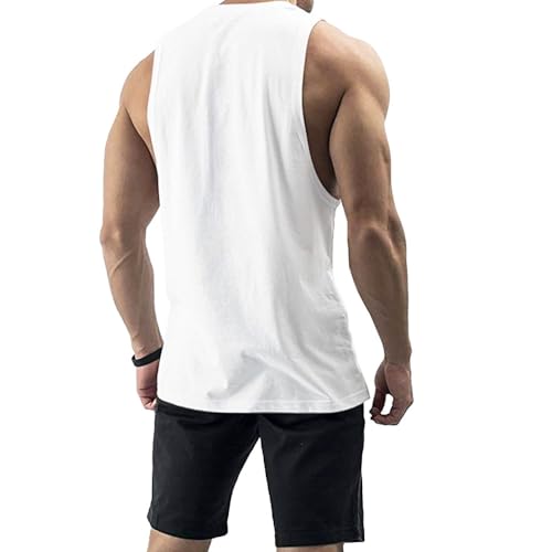InleaderStyle Men's 3 Pack Workout Tank Tops Sleeveless Gym Muscle Tee Graphic American Flag Shirt - BK+WT+BU-L