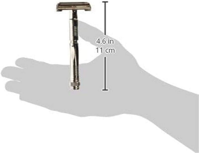 Parker Safety Razor - Nickel Plated Long Handle Butterfly Design | Includes 5 Premium Blades