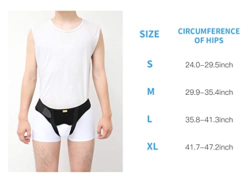 Tenbon Hernia Belt Truss for Single/Double Inguinal or Sports Hernia, Hernia Support Brace for Men for Women Pain Relief Recovery Strap with 2 Removable Compression Pads Comfortable Material (Large)