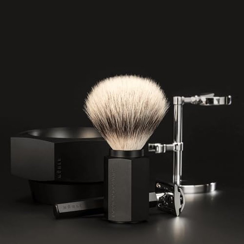 M?HLE HEXAGON Graphite Double Edge Safety Razor (Closed Comb) For Men - Perfect for Every Day Use, Barbershop Quality Close Smooth Shave
