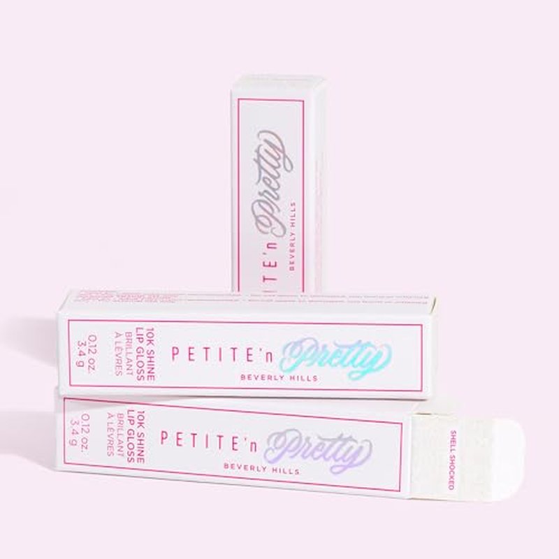 Petite 'N Pretty 10k Shine Lip Gloss Trio Set - Makeup for Kids, Tweens, Teens - High Shine, Lightweight, Made in the USA (Shell Shocked, Diamond Heist, Glow Down)