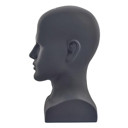 Male Mannequin Head Professional Manikin Head for Display Wigs Hats Headphone Mask Sunglasses Jewelry and Scravat Display Stand (L90-yahei)