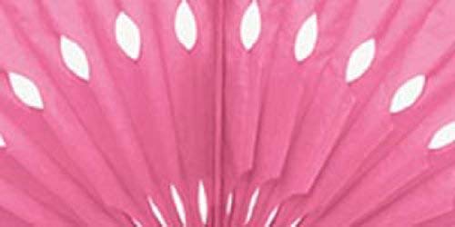 Hot Pink Solid Premium Tissue Paper Fan - 16" (1 Count) - Versatile Decoration, Perfect For Parties & Events