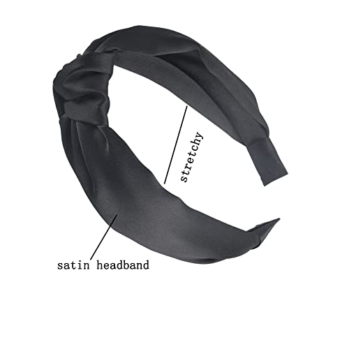 yaozeio Black Knot Headband Wide Headbands for Women Hair Accessories Head Band Hairband for Girls Knotted Headband for Women