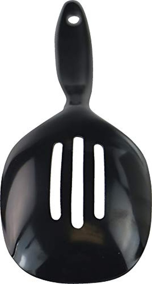 Reston Lloyd Melamine Slotted Spoon Kitchen Utensil, Premium Quality Utensil with Heat Resistant Ergonomic Handle, Durable BPA-Free Plastic, 11.5 inch long, One Piece, Black