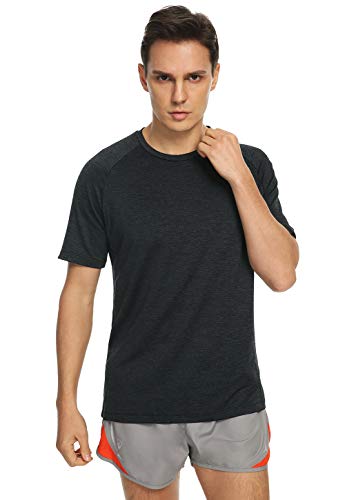 Xelky 4-5 Pack Men's Dry Fit T Shirt Moisture Wicking Athletic Tees Exercise Fitness Activewear Short Sleeves Gym Workout Tops Black/LightGray/LightBlue/Red XL