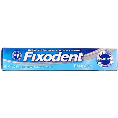 Fixodent Denture Adhesive Cream - Strong Hold for All-Day Comfort | 2.40 oz, Pack of 5