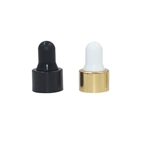 Wresty 2ml(5/8 Dram) Small Mini 15 Pcs Clear Glass Dropper Bottles Essential Oil Vials Travel Refillable DIY Cosmetic Sample Container Liquid Perfume Eye Droppers Bottle (gold cap)