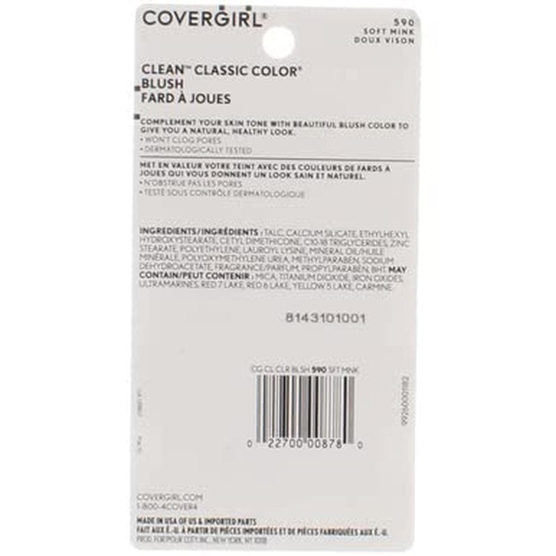 CoverGirl Classic Color Blush - Soft Mink 590 | Long-Lasting Formula, 0.3 oz (Pack of 3)