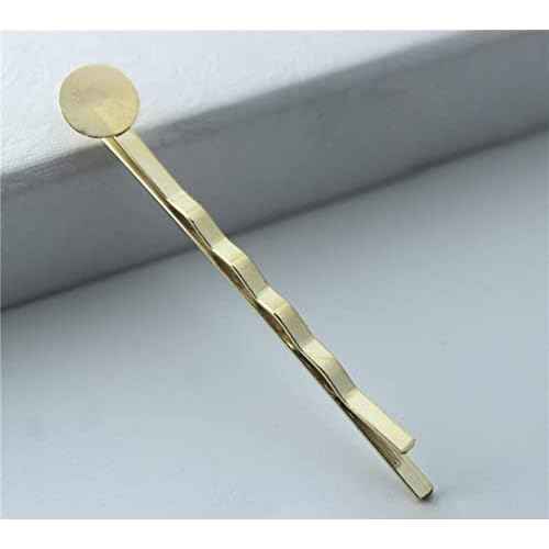 55mm Bobby Pins Hair Clips with Glue On Flat Pads for DIY Craft (Gold-100pcs)