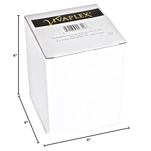 Vivaplex, 4, Large, 8 oz, Empty, Amber Glass Bottles with Black Lotion Pumps