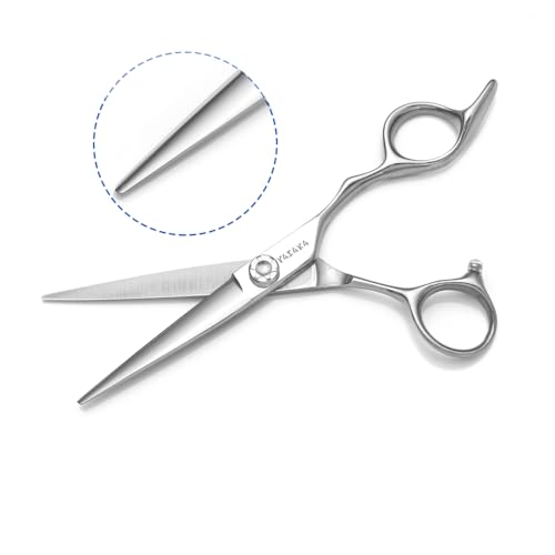 YASAKA 6 Inch Professional Hair Thinning and Cutting Shears Kit,Barber Shears,Cobalt Stainless Scissors,Sharp Razor Edge Barber Hair Scissors, Ergonomic Grip Design for Hair Salon or Home Use