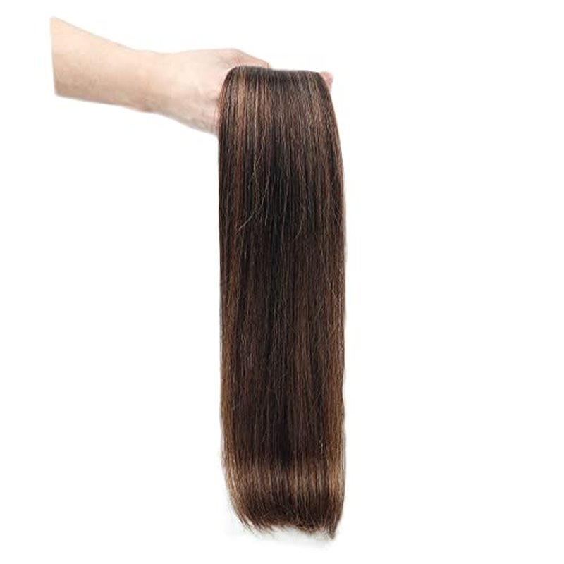 Clip in Hair Extensions Balayage Dark Brown Mixed Chestnut Brown Hair Extensions Clip in Human Hair Invisible Remy Natural Hair Silky Straight 120g 8pcs (24 inch, #2/6/2)