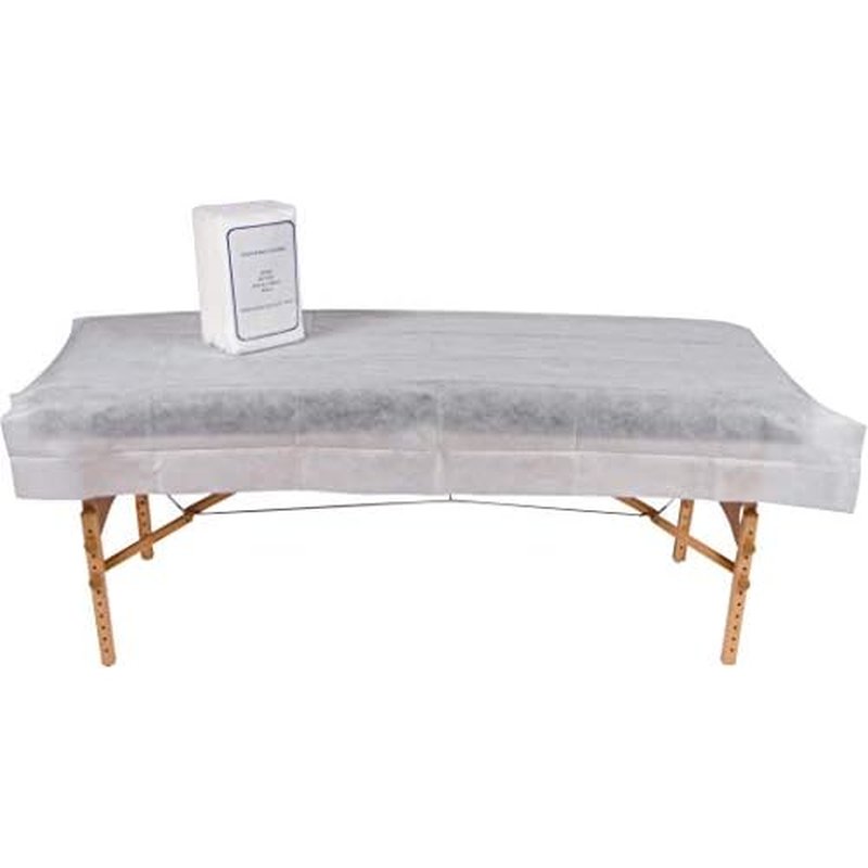 Disposable Non-Woven Bed Sheets Pre-Cut 40"x78" White Sheets for Salon, Spa, Tattoo, Lash & Beauty