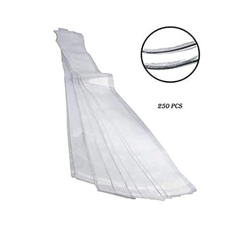 250 PCS/1 BX -Disposable Tattoo Plastic Clip Cord Covers Sleeves Bags For Tattoo Kits, Machines, Supplies, Tattoo Power Cord, Gun Accessories -24" X 2" (Clear)