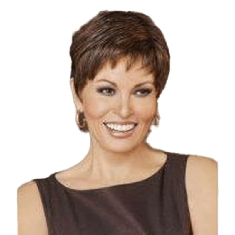 Raquel Welch Winner Pixie Boy Cut Short Wig by Hairuwear, Large Cap, R830 Ginger Brown