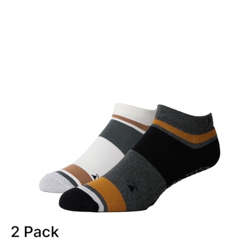 Base 33 Low Rise Grip Socks for Pilates, Yoga, Martial Arts, Lifting and Barre Grip Low Rise 2 Pack Limestone/Plateaus Large