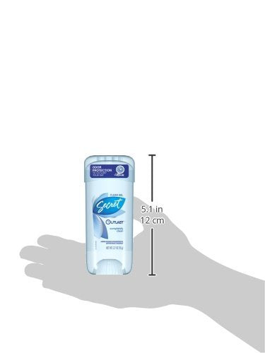 Secret Outlast Antiperspirant Deodorant for Women, 72hr Sweat & Odor Protection, PH Balancing Minerals, Clear Gel, Protecting Powder Scent, 2.6 oz