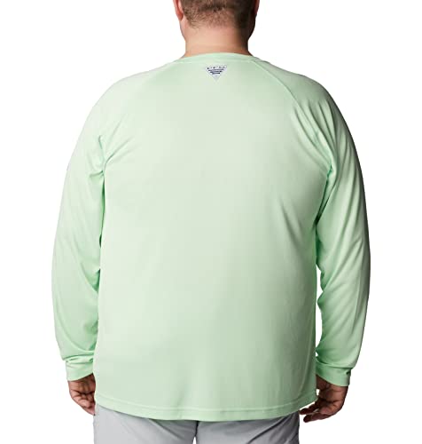 Columbia Men's Terminal Tackle Long Sleeve Fishing Shirt, Key West/Vivid Blue Logo, Small