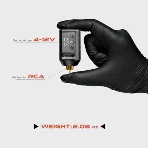 Wireless Tattoo Battery Pack, Rechargeable Cordless Tattoo Power Supply Portable RCA Lithium Battery Pack 1500mAh Capacity with LED Digital Display for Tattoo Pen Rotary Tattoo Machine WB11-A