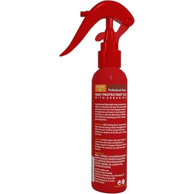 Arvazallia Heat Protectant Spray with Argan Oil - Professional Grade Thermal Protector, Leave-in Conditioner, Anti-frizz, and Shine Spray