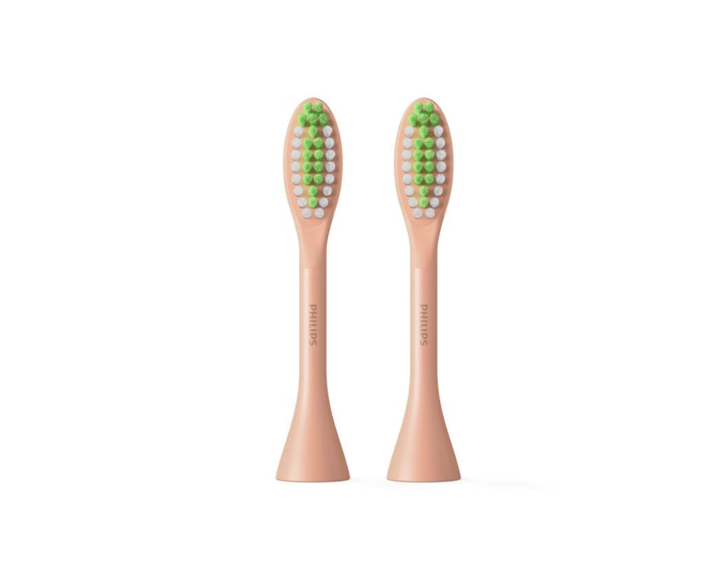 Philips One by Sonicare Genuine Replacement Electric Toothbrush Heads, 2 Brush Head Pack Up to 6 Month Supply, Shimmer Pink, BH1022/05